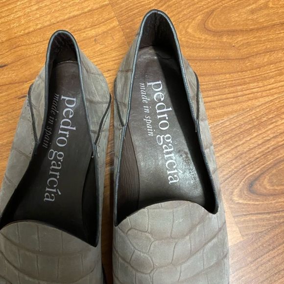 Pedro Garcia womans made in Spain taupe leather slip on shoes size 39.5 (Size 8) - Picture 7 of 8